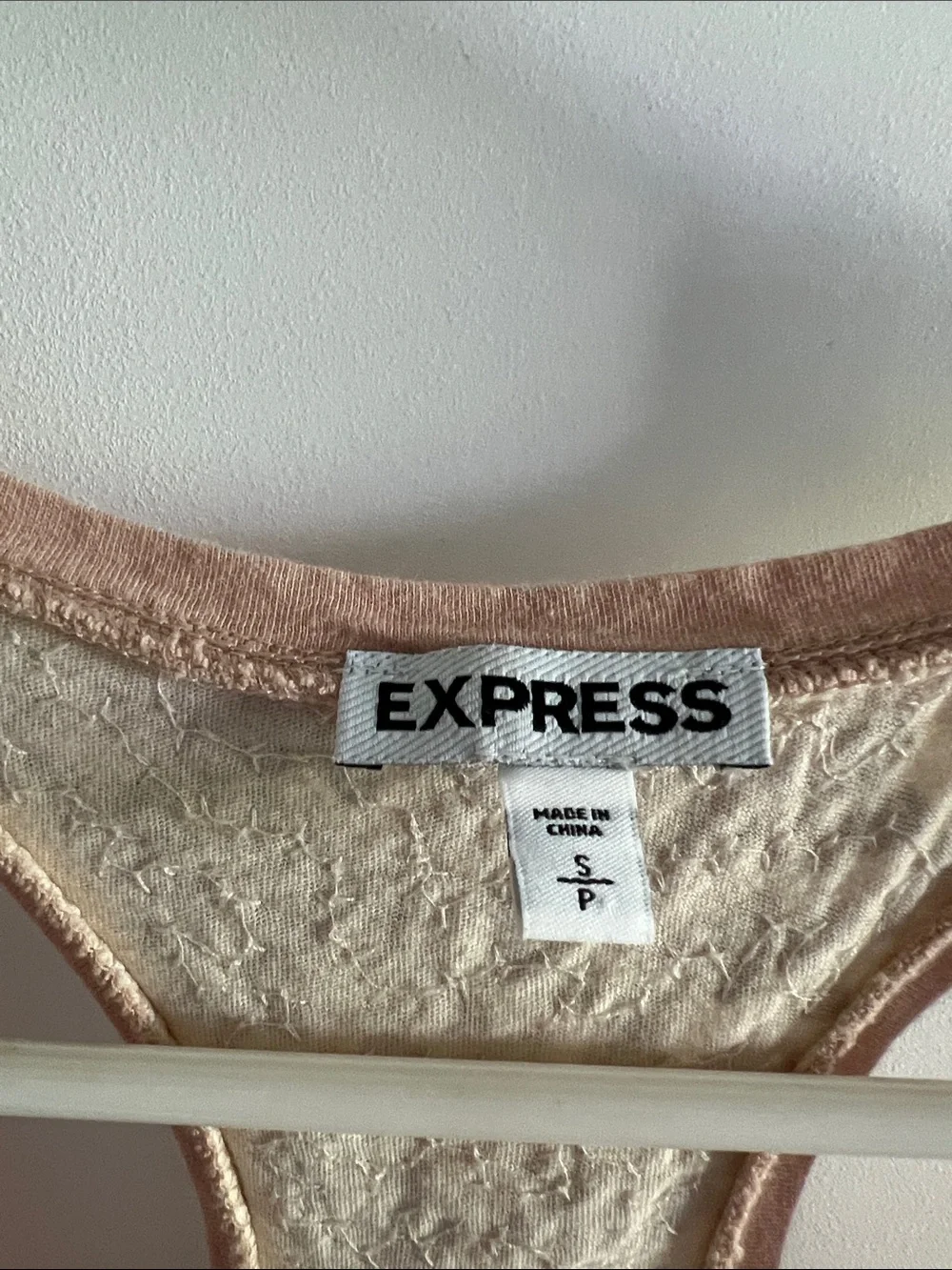 Express Peach Colorblock Racerback Tank - Picture 2 of 3